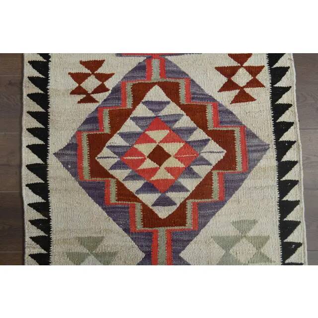1970s Turkish Oushak Handmade Wool Cotton Beige Runner Rug 89x344