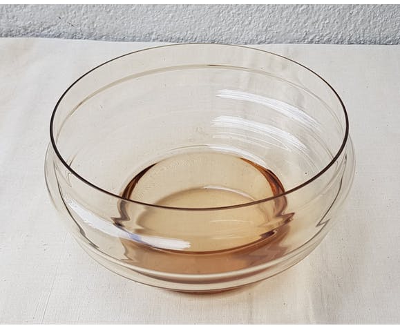 Amber glass salad bowl, 1970