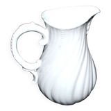 Antique Sarreguemines porcelain pitcher, plain Viennese pattern