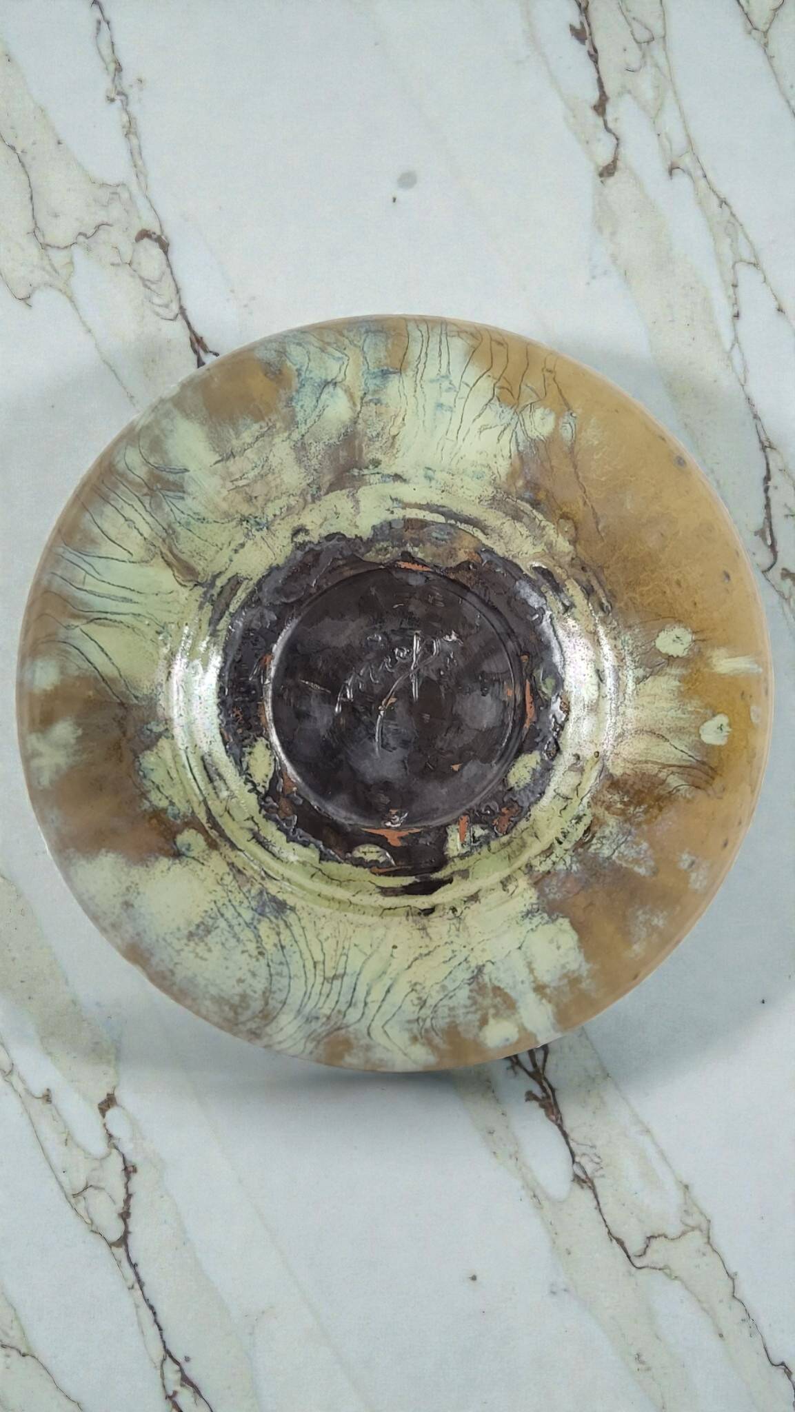 Stoneware salad bowl signed Anne Marie Sybesma De Bay, aka MIEP La Borne