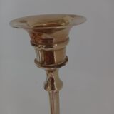 Set of 3 golden brass candle holders