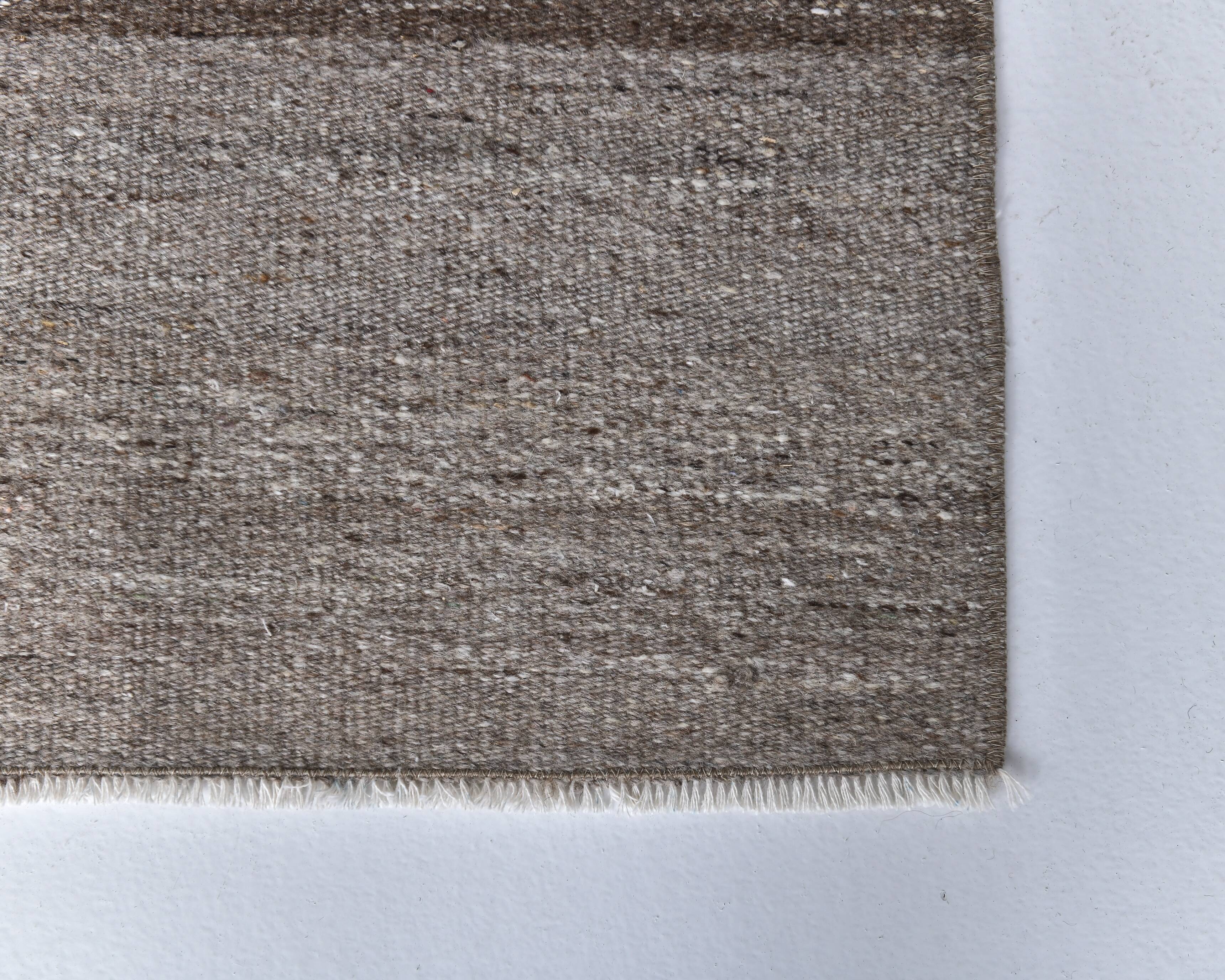 2x9 Brown Beige Striped Kilim Runner Rug 71x279Cm SK 241367