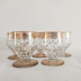 Ensemble de 5 petits verres pois en émail blanc