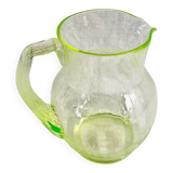 Ancien gros pichet carafe pot broc à eau en ouraline
