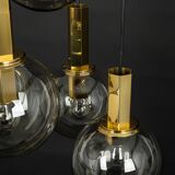 Grand cascading chandelier design with smoked glass by Cosack, Germany, 1970s.