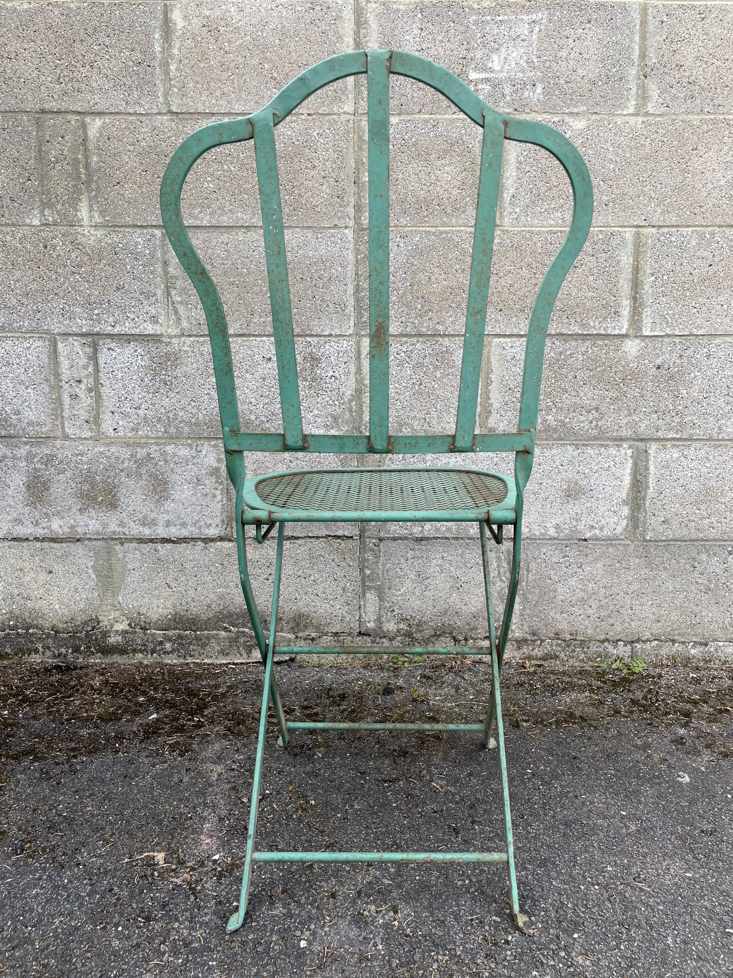 Set of 2 folding garden chairs XIXth