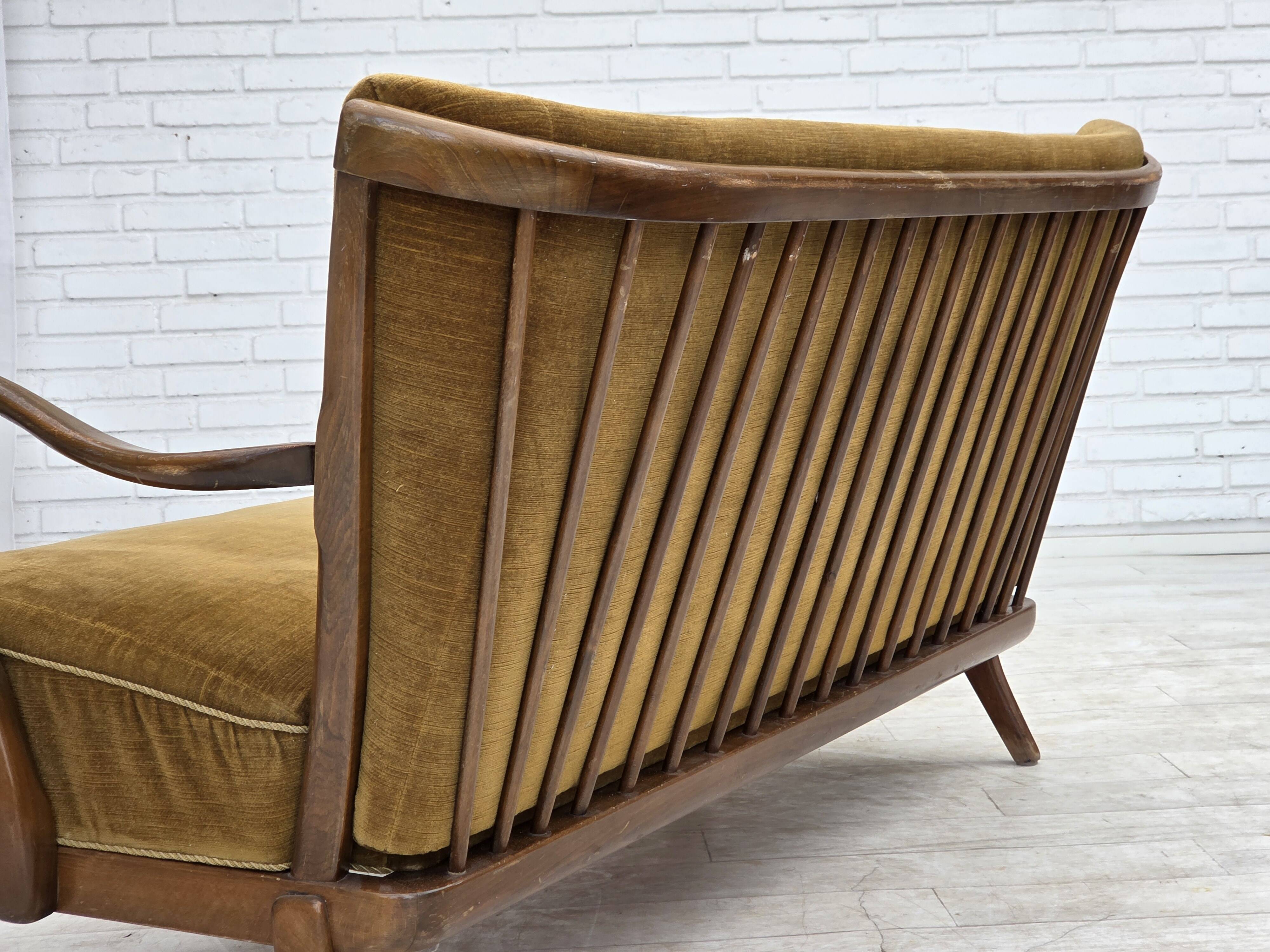 1960s, Danish design by Alfred Christensen, 2-seater sofa, furniture velour