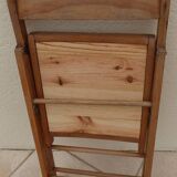 4 chaises en bois vintage vernis Pliables dessus totalement restaurées
