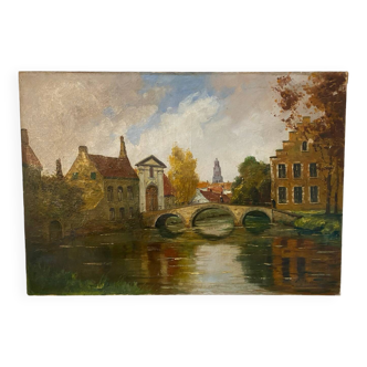 View of Bruges signed Mascart