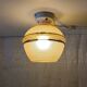 Art Deco ceiling light in porcelain and pink glass - mid 20th century