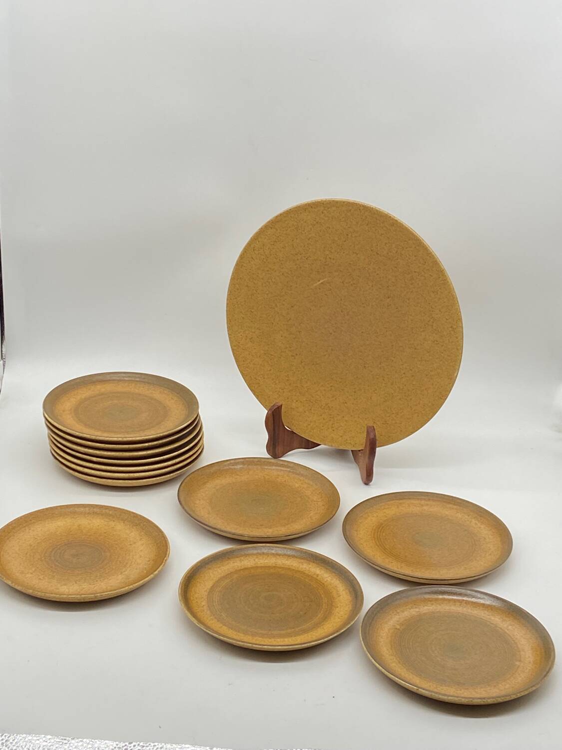 Dessert service / plates, vintage, stoneware, Longchamp France 🇫🇷,