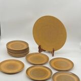 Service à  dessert / assiettes , vintage , grès, Longchamp France 🇫🇷 ,