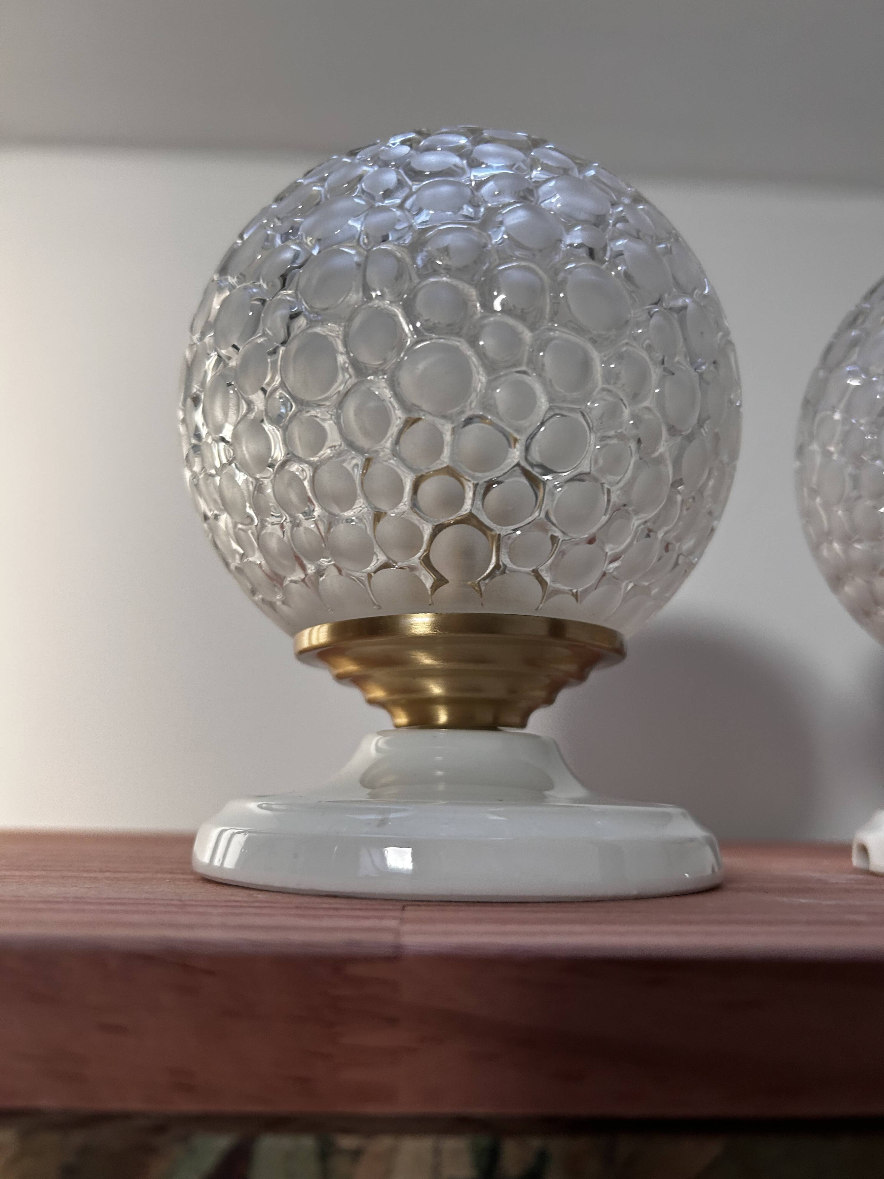 Pair of vintage globe wall lights