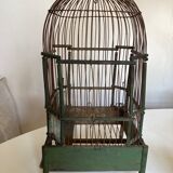 Octagonal bird cage made of wood and wire around 1920