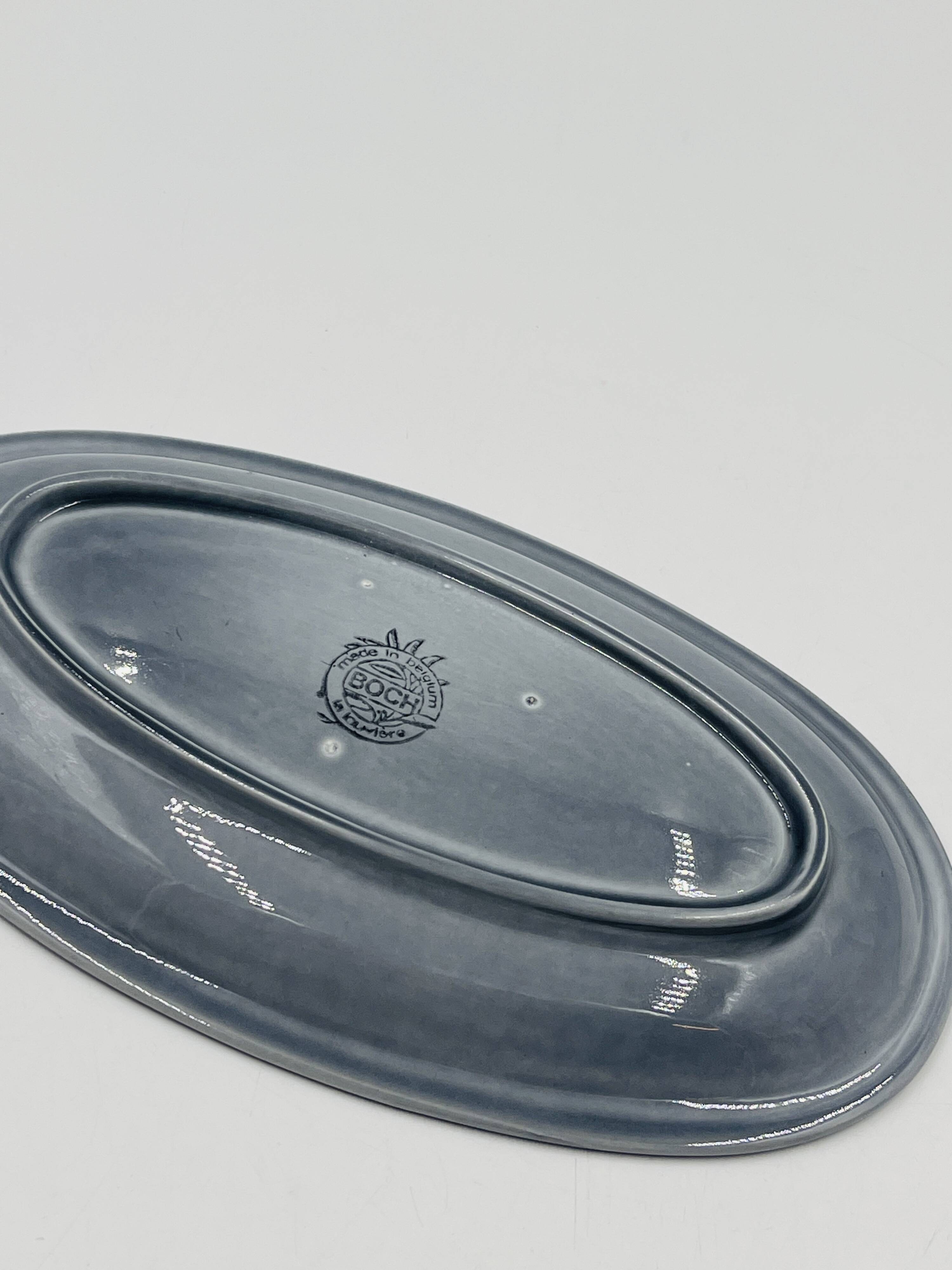 Set of two Boch blue dishes