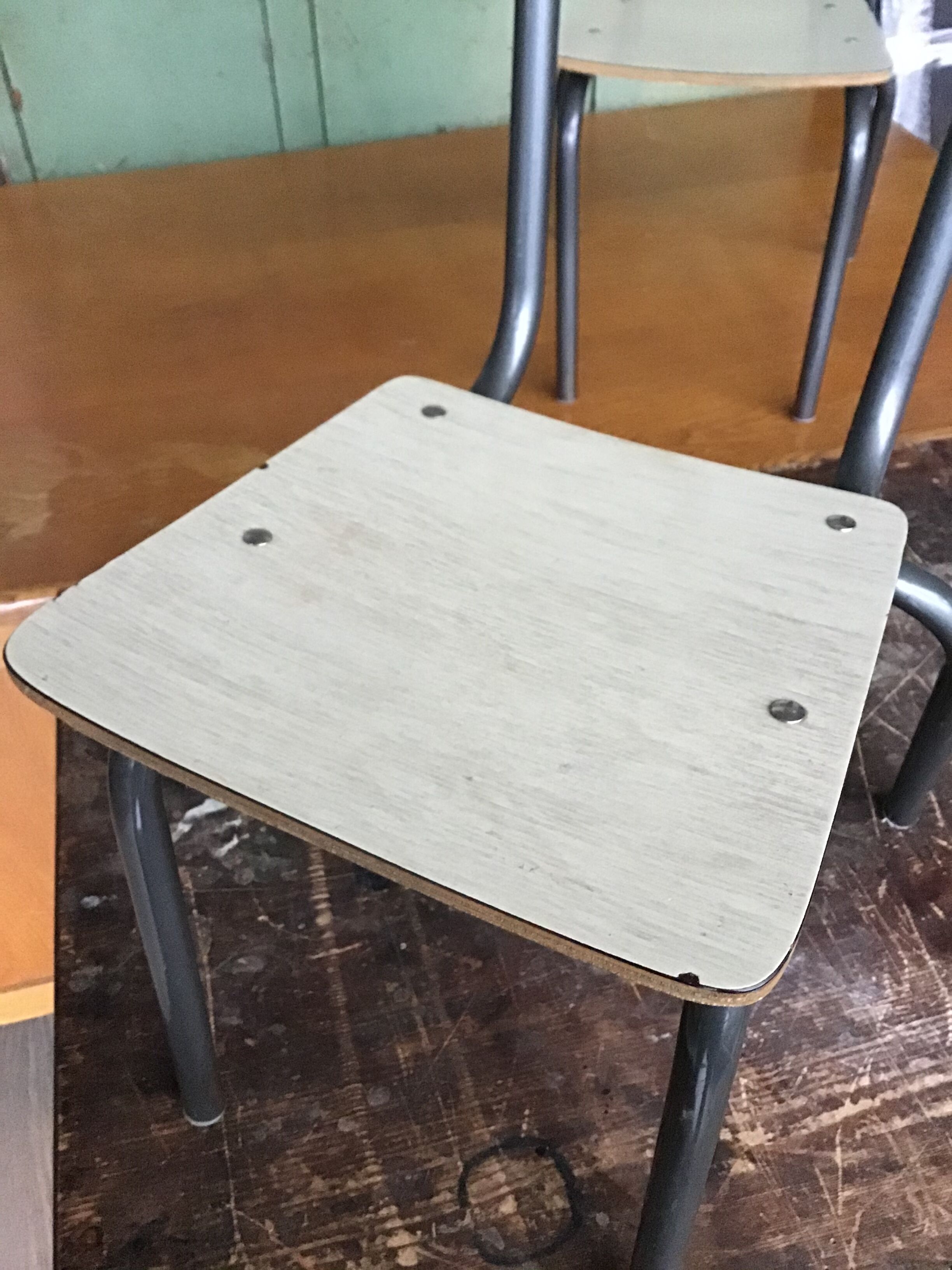 Pair of small kindergarten chairs formica vintage 1960S