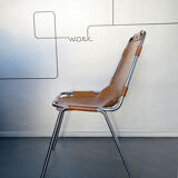 Vintage Chair Les Arcs in leather, published by Dal Vera, 1960s-70s