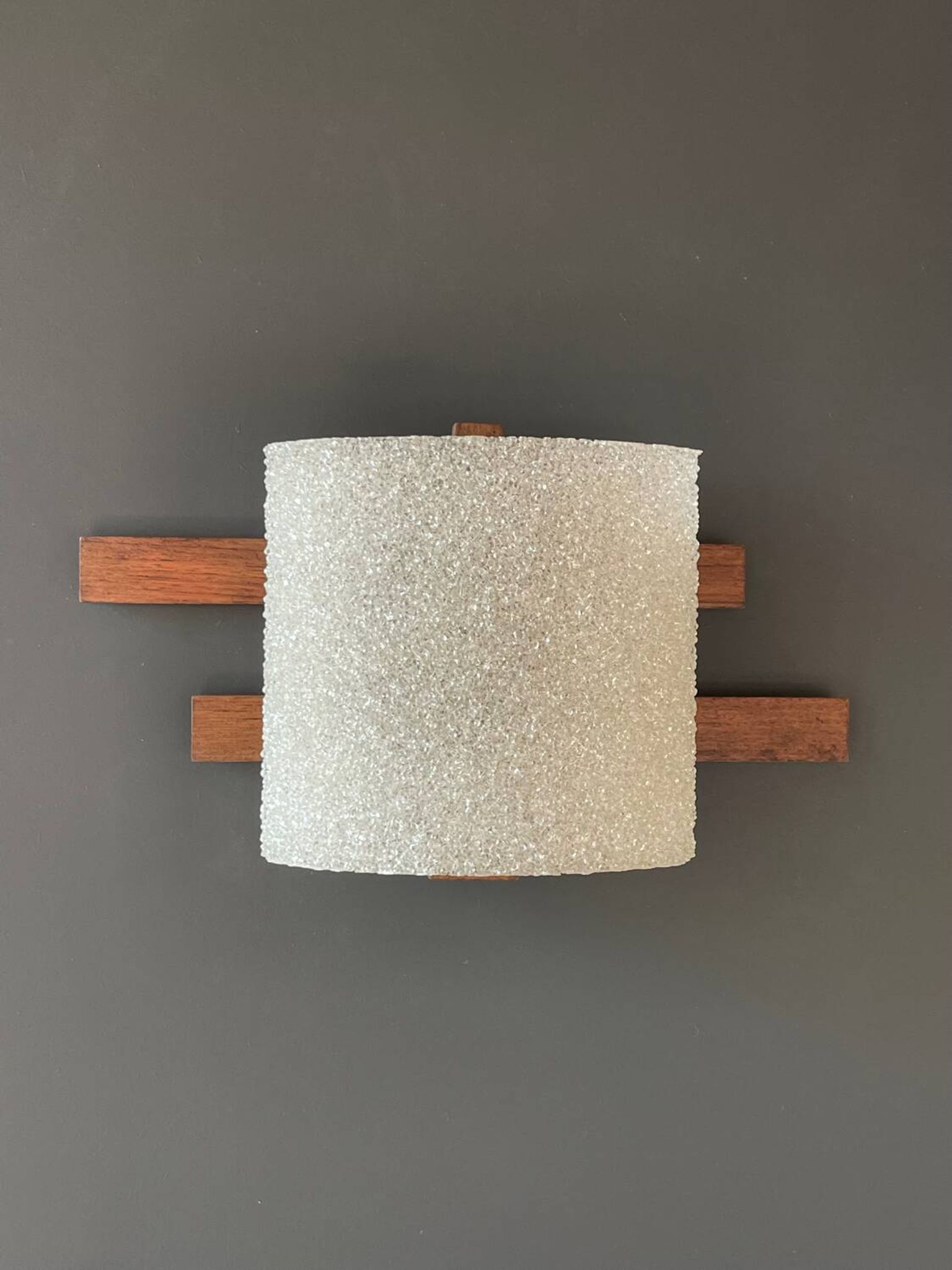 Pair of teak wall lights