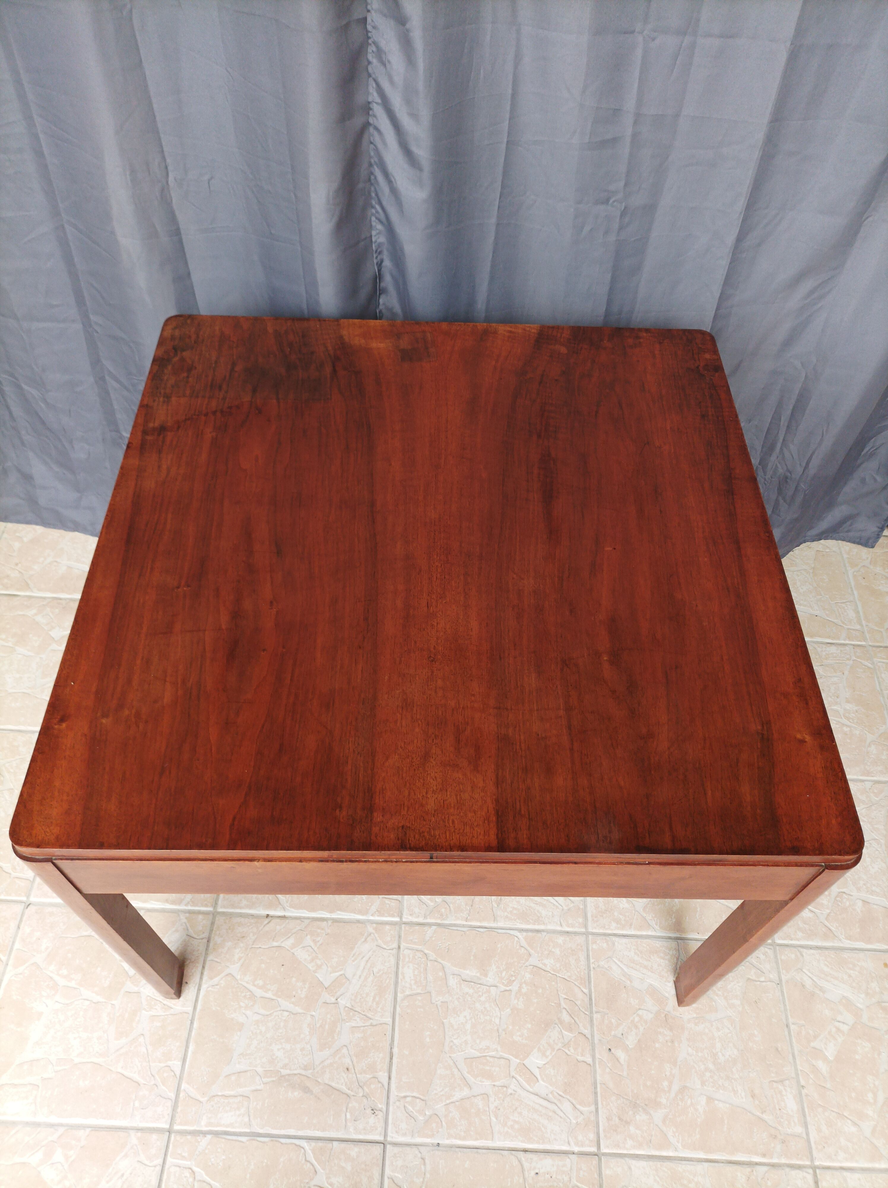 Vintage walnut table with 2 drawers