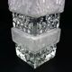 Vintage glass vase, block vase, textured surface, relief decoration