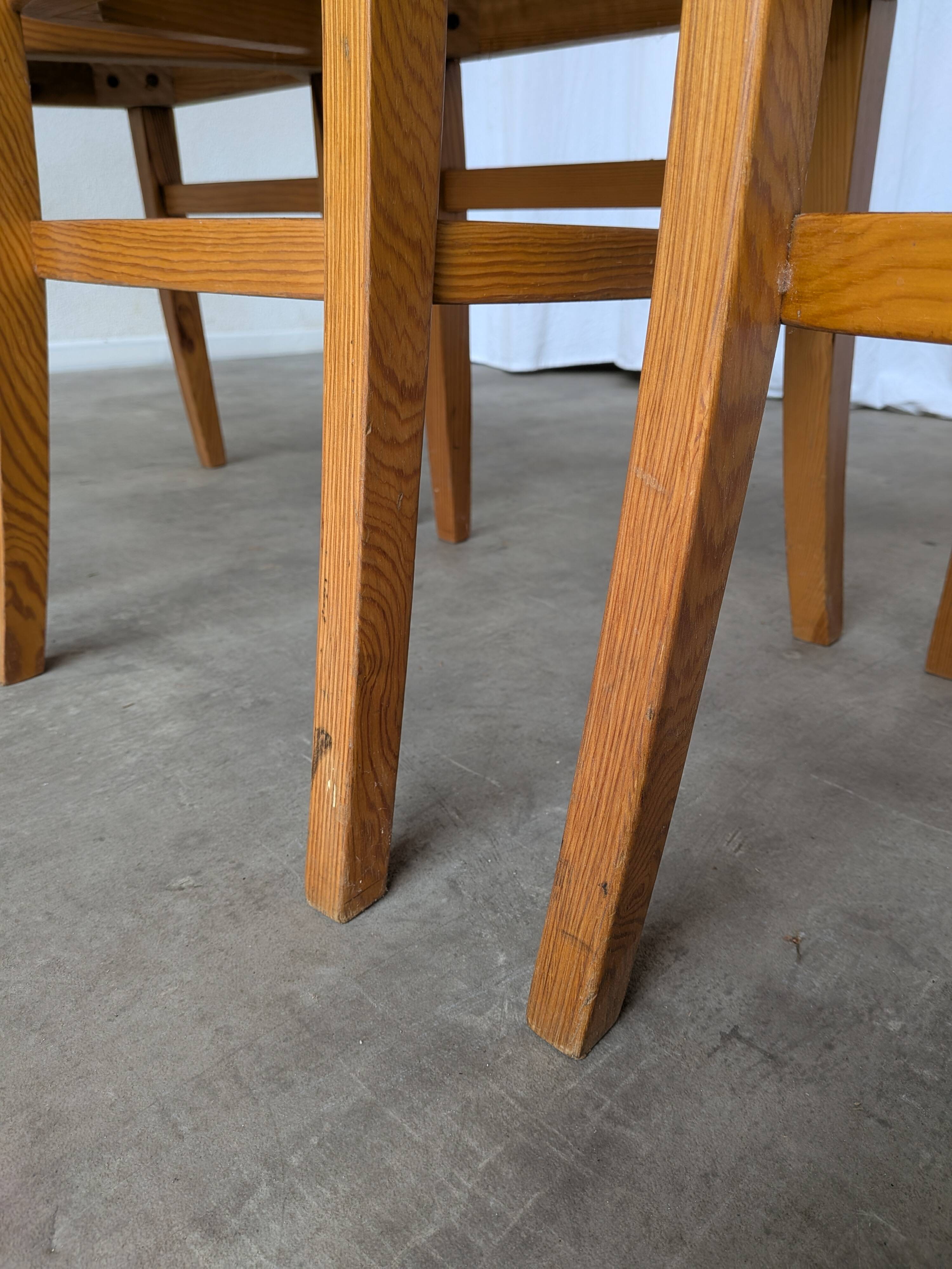 Set of 3 Vintage Wooden Dining Chairs with Cane Seat - Mid-Century Yugoslav