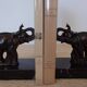 Art Deco bookends signed Gallot – elephants in spelter on marble
