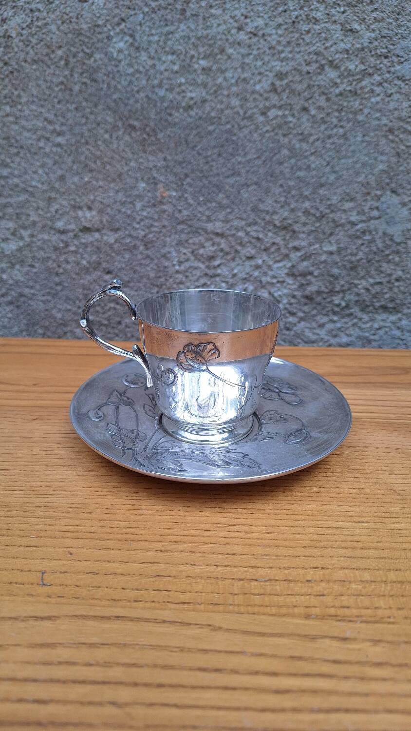Christofle Gallia silver plated cup and saucer