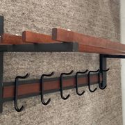 Scandinavian cloakroom coat rack in teak and metal