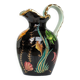 Large pitcher / Monaco vase in polychrome earthenware with bas relief decoration of fish on a seabed