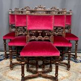 Set of six Renaissance style chairs.