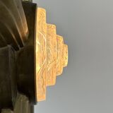 Vintage wall light in bronze and frosted glass, France, 1930.