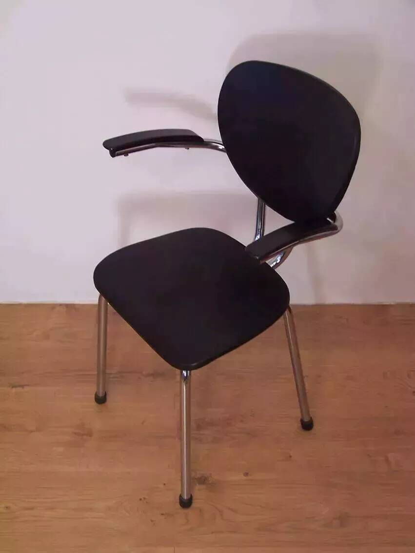 Tubax chair from the 50s, chrome and black imitation leather