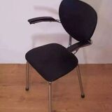 Tubax chair from the 50s, chrome and black imitation leather