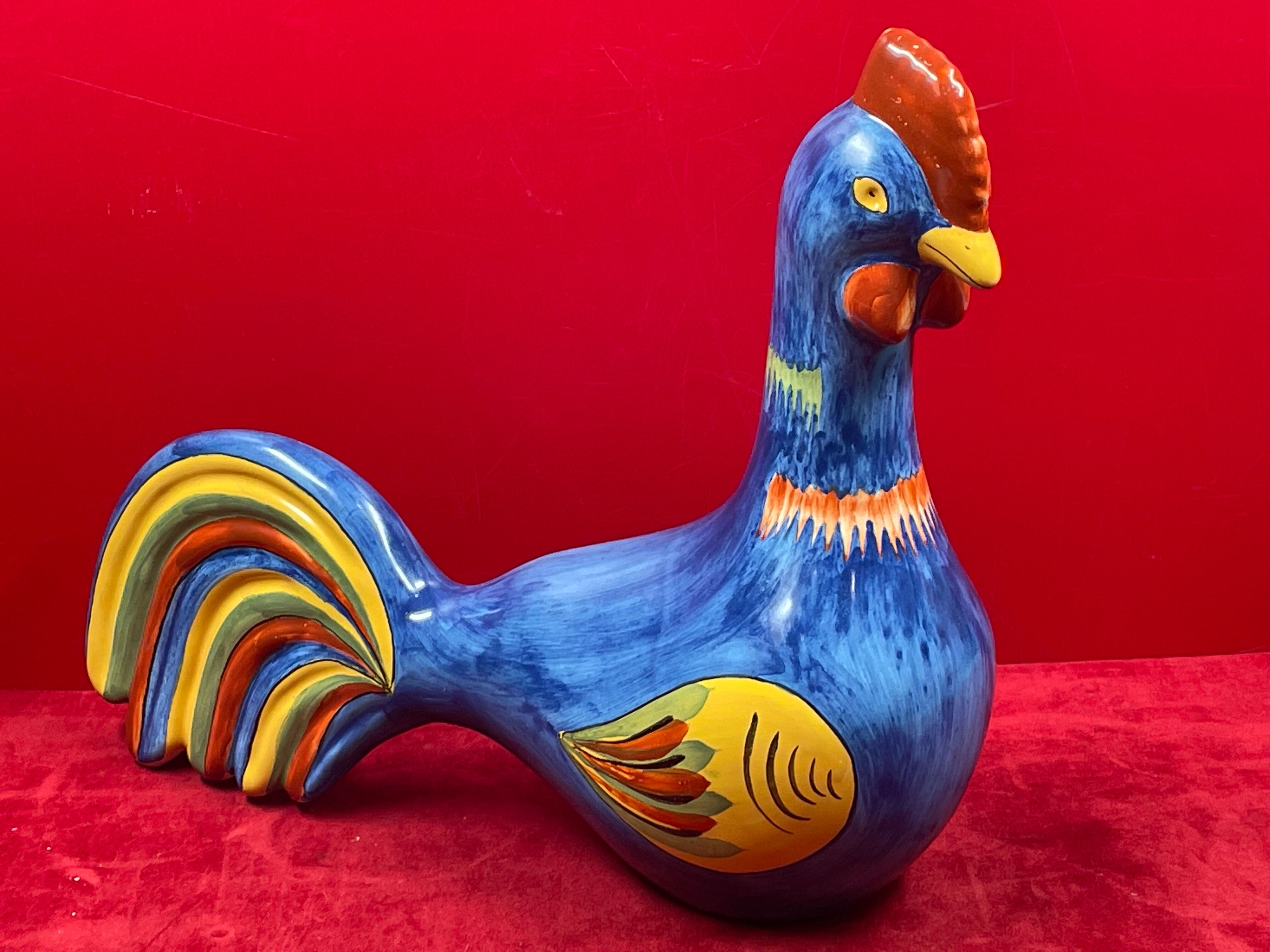 Rooster hen design HB Henriot Quimper, 27 cm, height 22 cm
