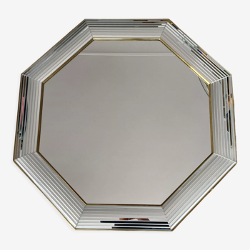Octagonal glass mirror 70s