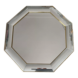 Octagonal glass mirror 70s