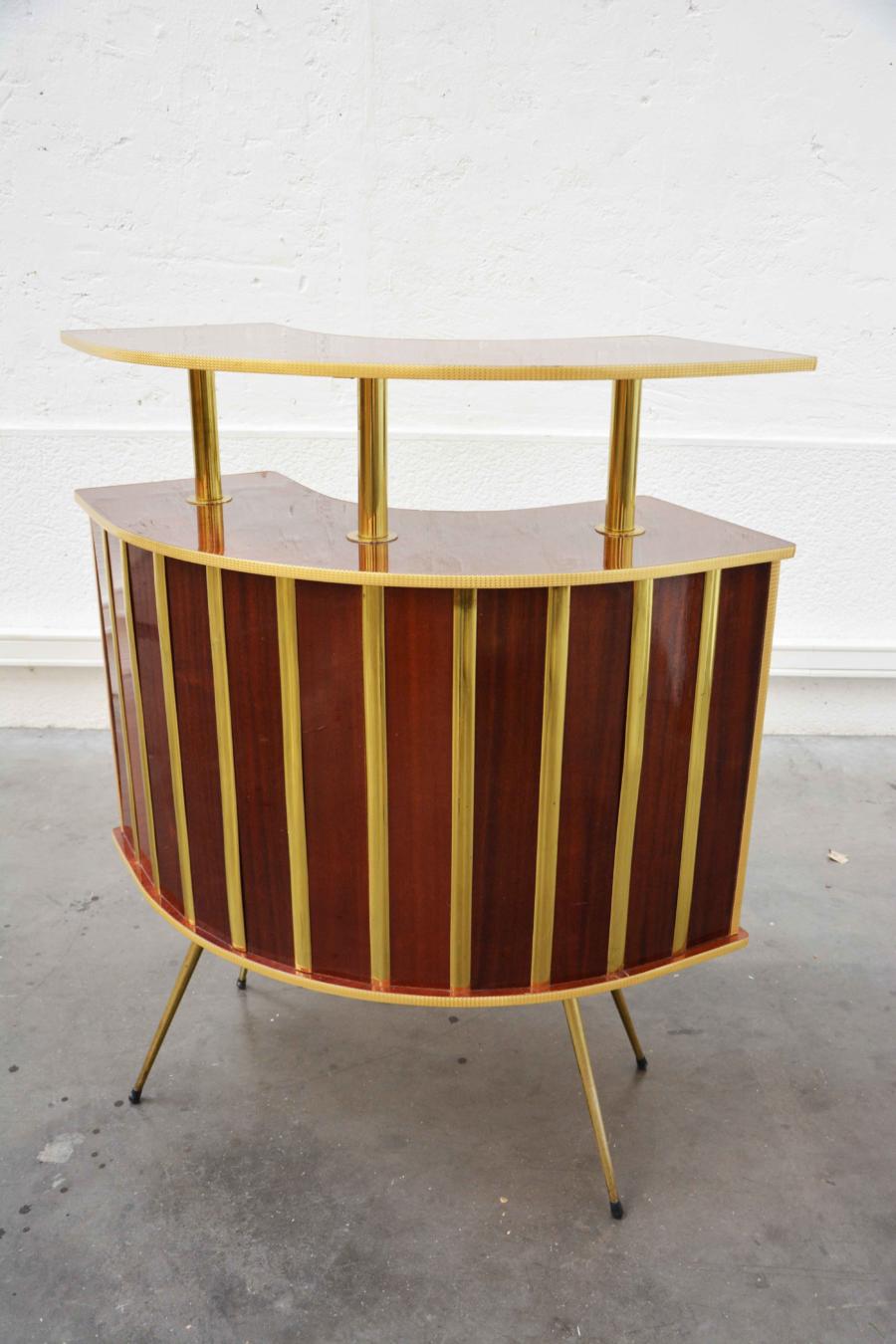 Retro bar gold and Brown and his stool