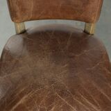 Set of 4 vintage cowhide and wooden dining chairs