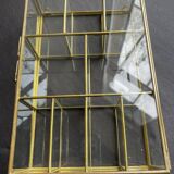 Glass and brass wall display case