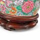 Large polychrome Chinese porcelain lamp on a wooden base – 63 cm