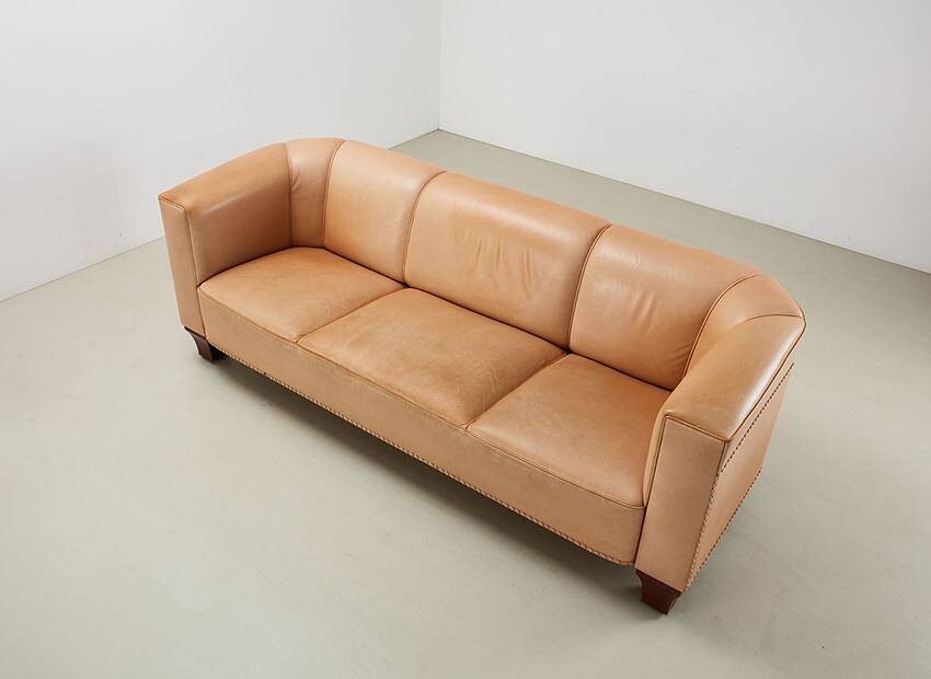 Josef Hoffmann Palais Stoclet Leather Sofa for Wittmann Austria 1905/1990s