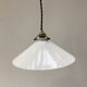 Suspension vintage en opaline blanche