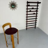 Antique Italian design wall coat rack Ezhio Longhi / Elam vintage teak