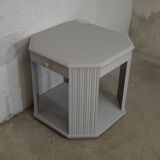 Art Deco side table repainted in "stormy" grey white