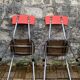 Pair of red Formica chairs Roc 1960