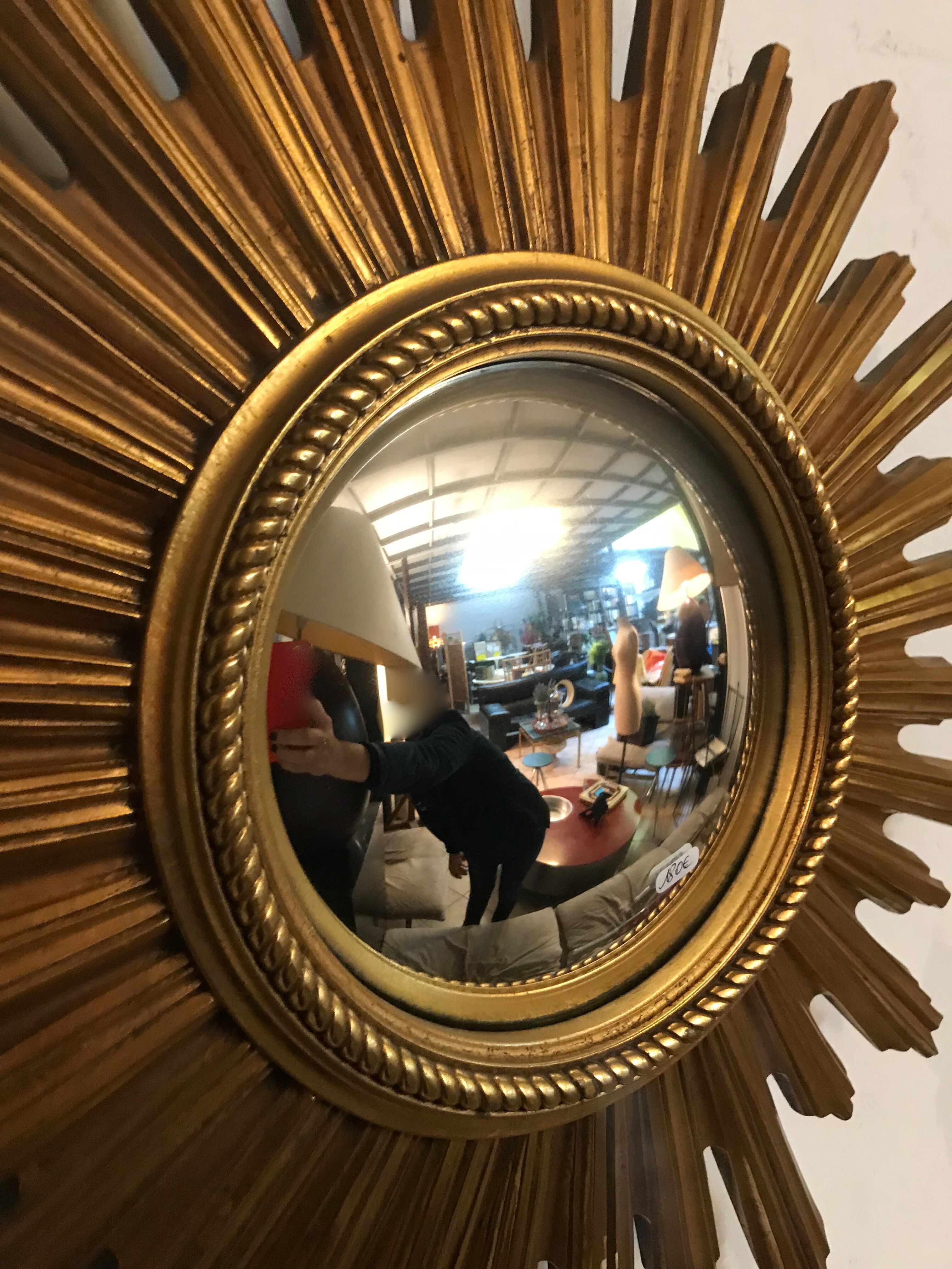 Sunny gilded wooden mirror 58x58cm