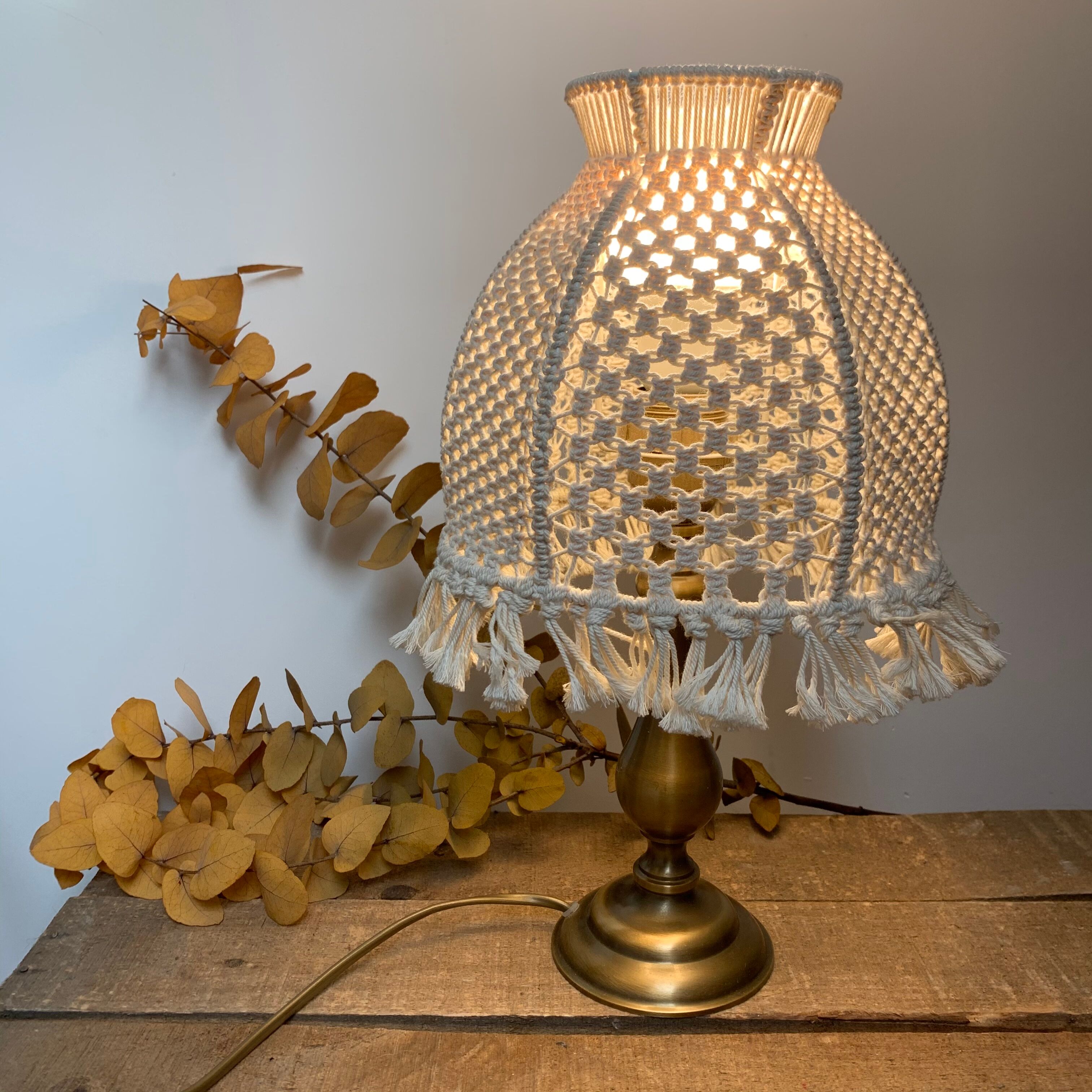Macramé lampshade