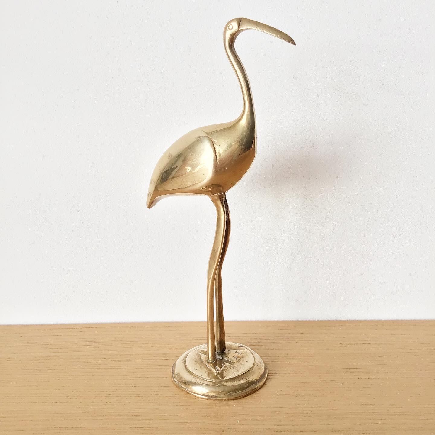 Vintage brass ibis bird statuette
