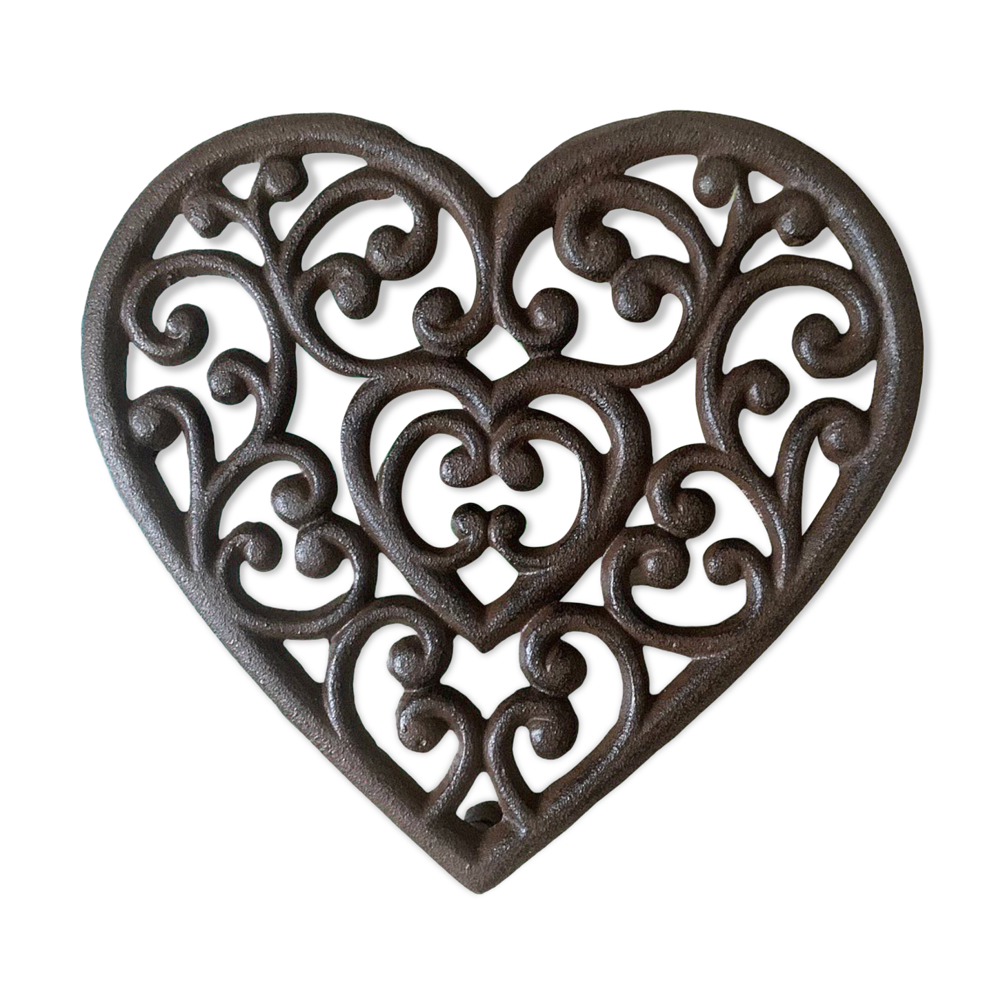 Cast iron heart trivet