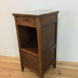 Meuble d'appoint rustique bois massif et marbre blanc